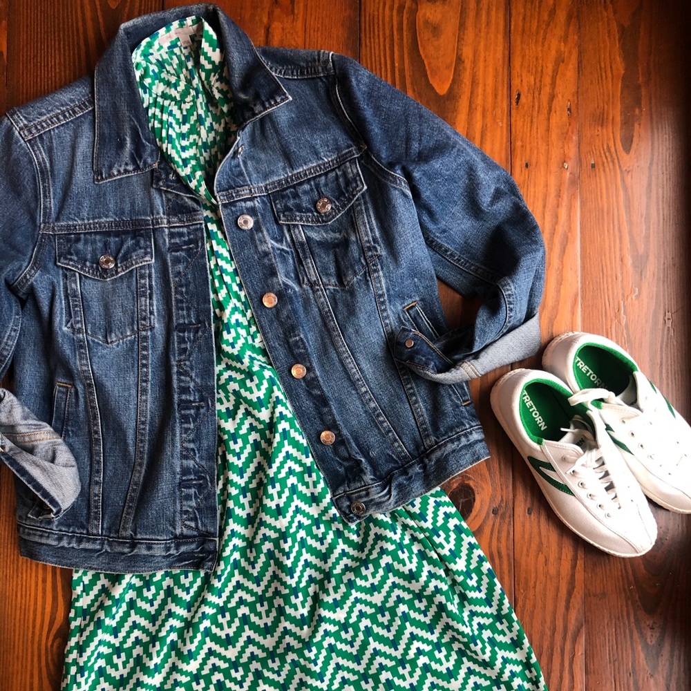 GAP Green, White and Blue Airy Dress 👗